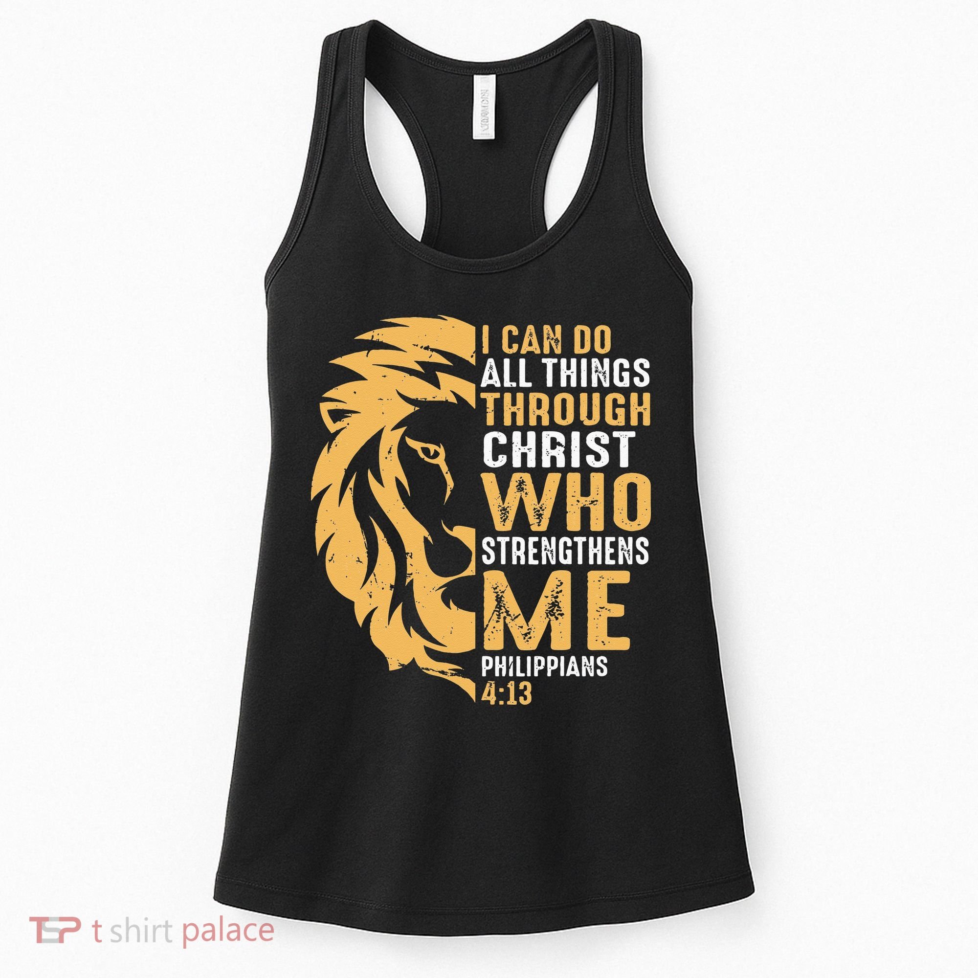Christian I Can Do All Things Through Christ Lion Faith Women's Tank Top