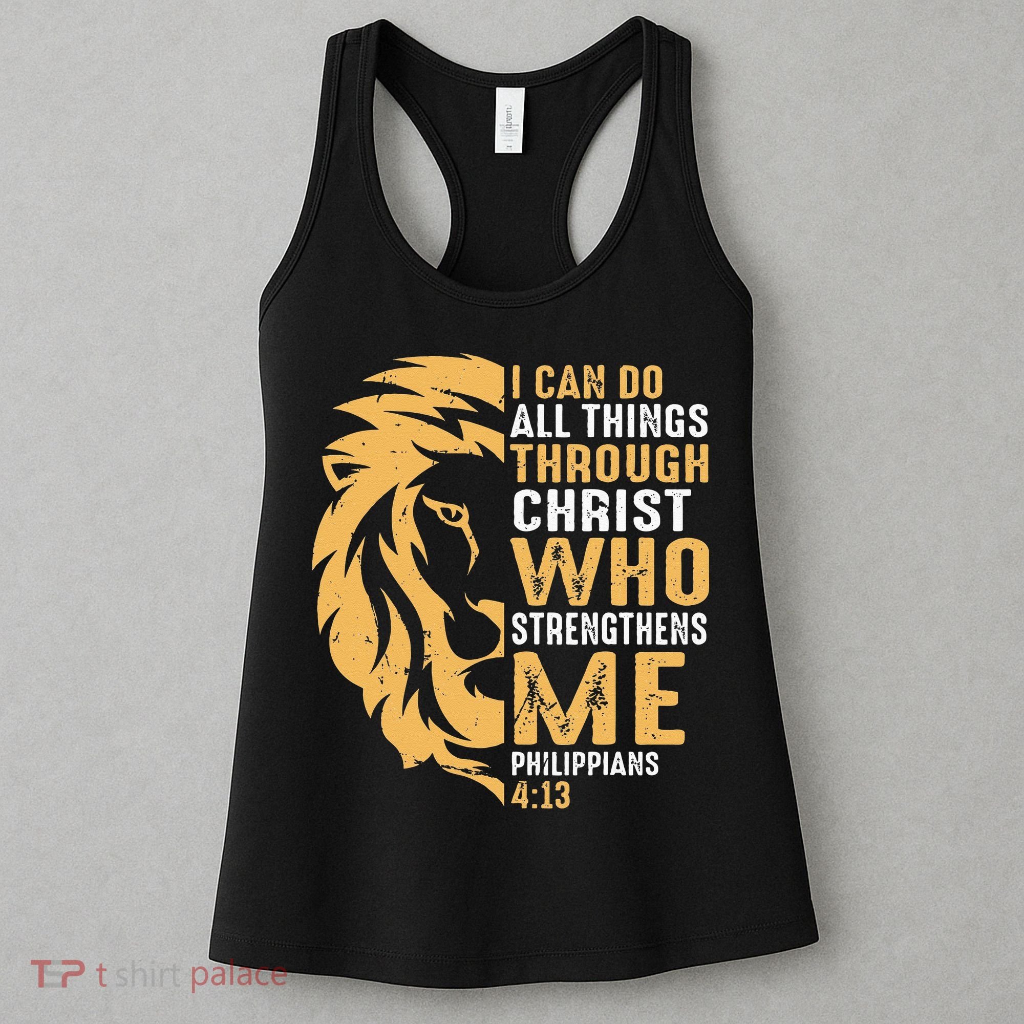 Christian I Can Do All Things Through Christ Lion Faith Women's Tank Top
