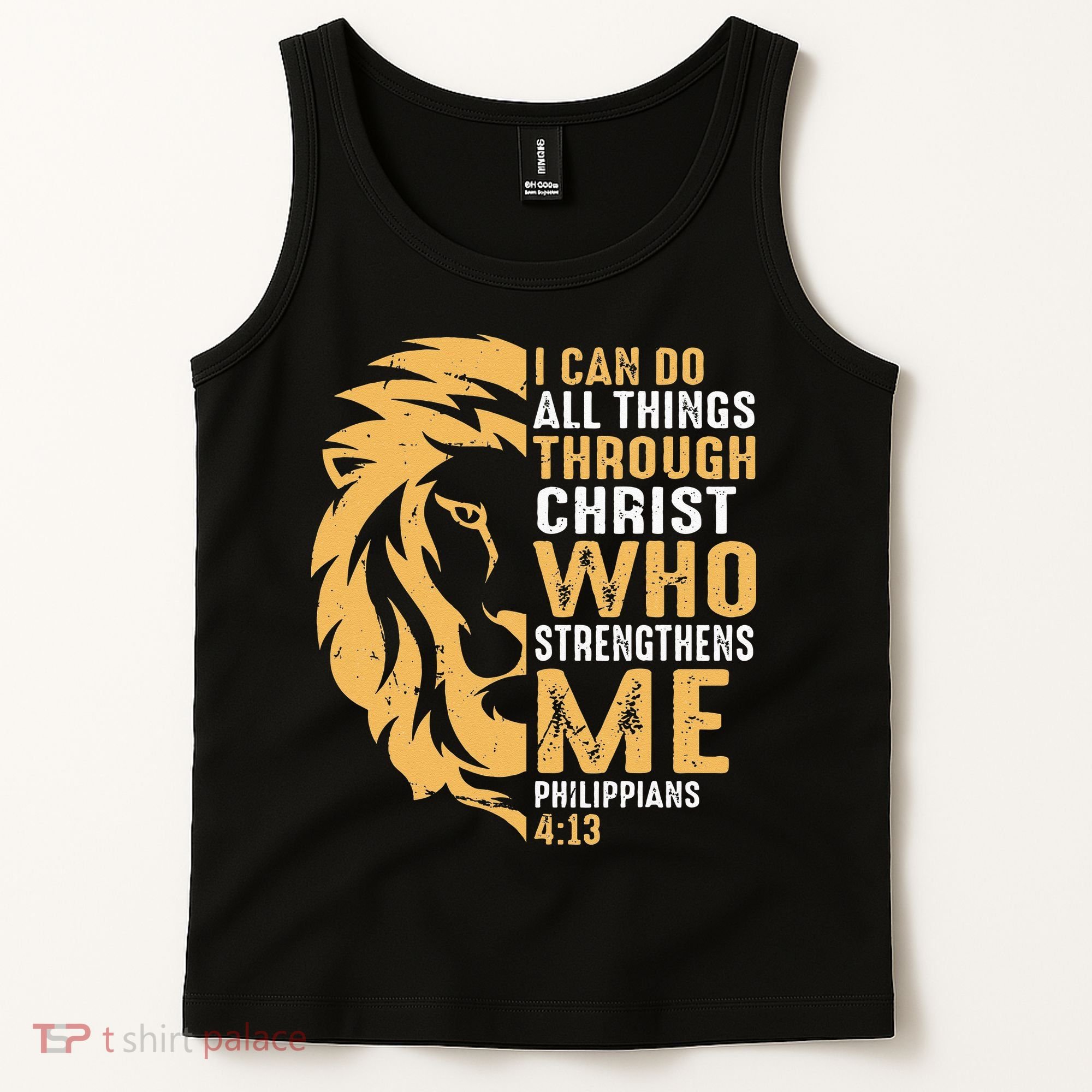 Christian I Can Do All Things Through Christ Lion Faith Tank Top