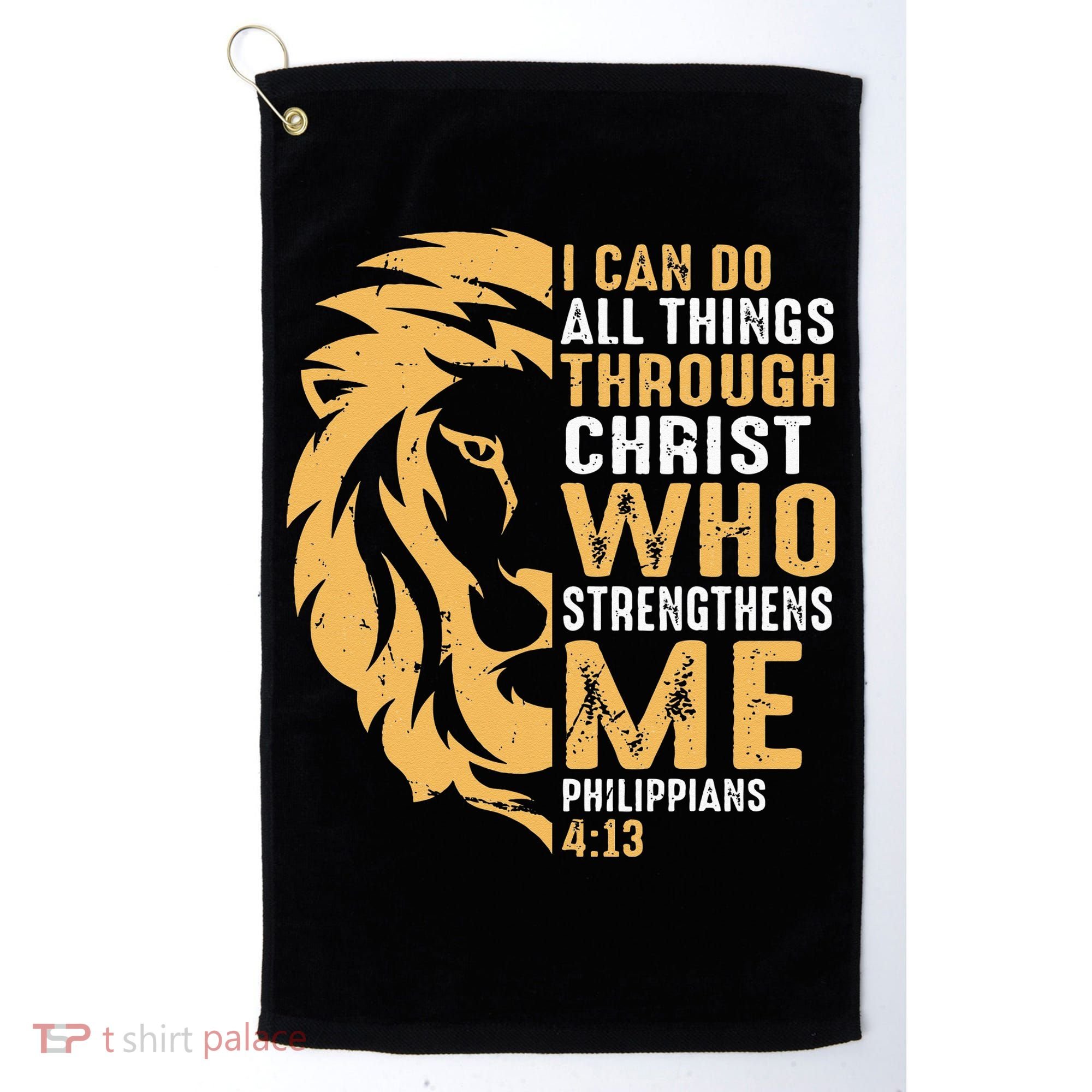 Christian I Can Do All Things Through Christ Lion Faith Golf Towel