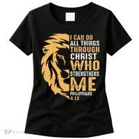 Christian I Can Do All Things Through Christ Lion Faith Women's T-Shirt thumb 0