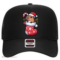 Capybara In Christmas Stocking Candy Cane Santa Hat Pajama Hat thumb 0