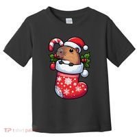 Capybara In Christmas Stocking Candy Cane Santa Hat Pajama Toddler T-Shirt thumb 0
