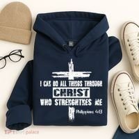 Christian I Can Do All Things Through Cross Jesus Religious Hoodie thumb 4