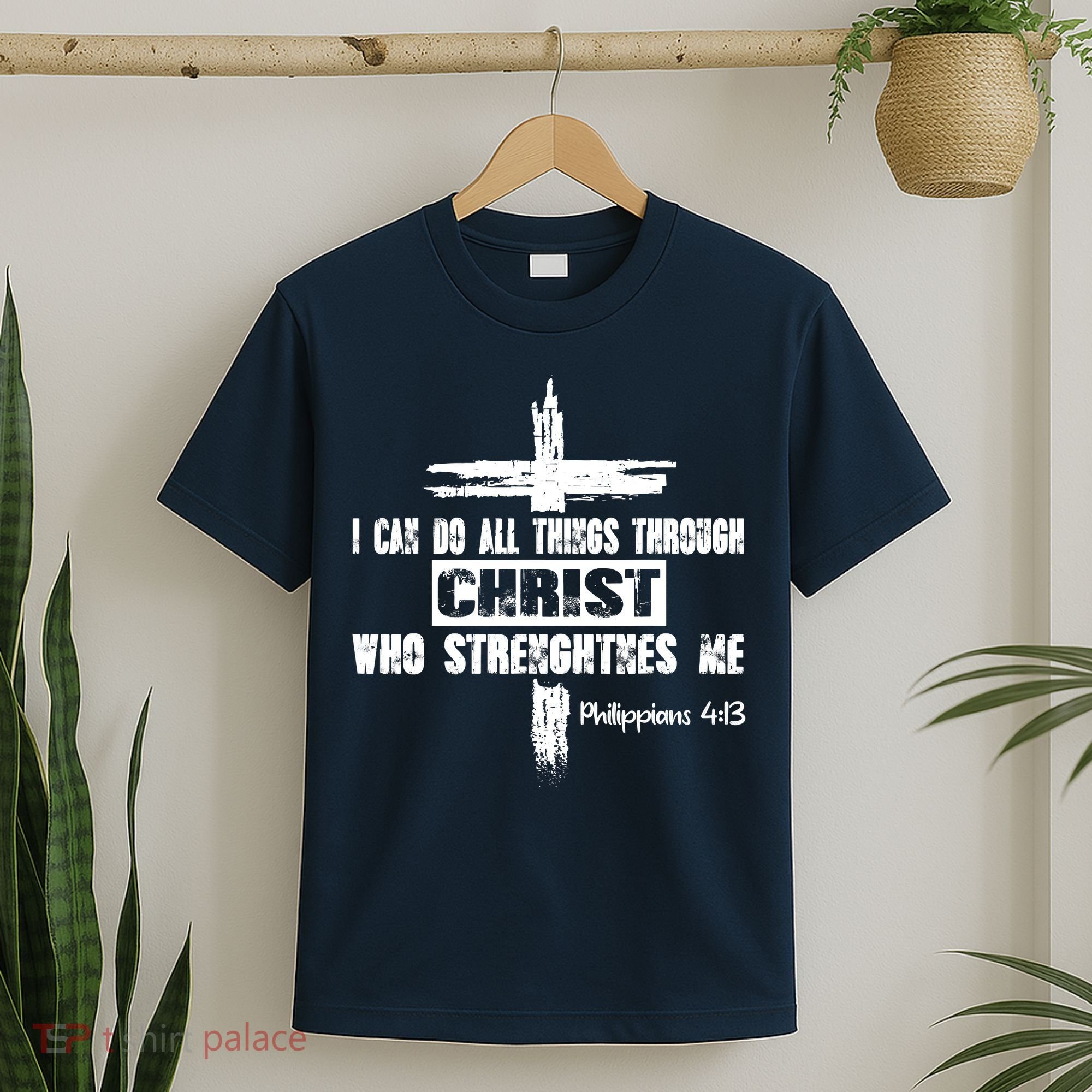 Christian I Can Do All Things Through Cross Jesus Religious T-Shirt
