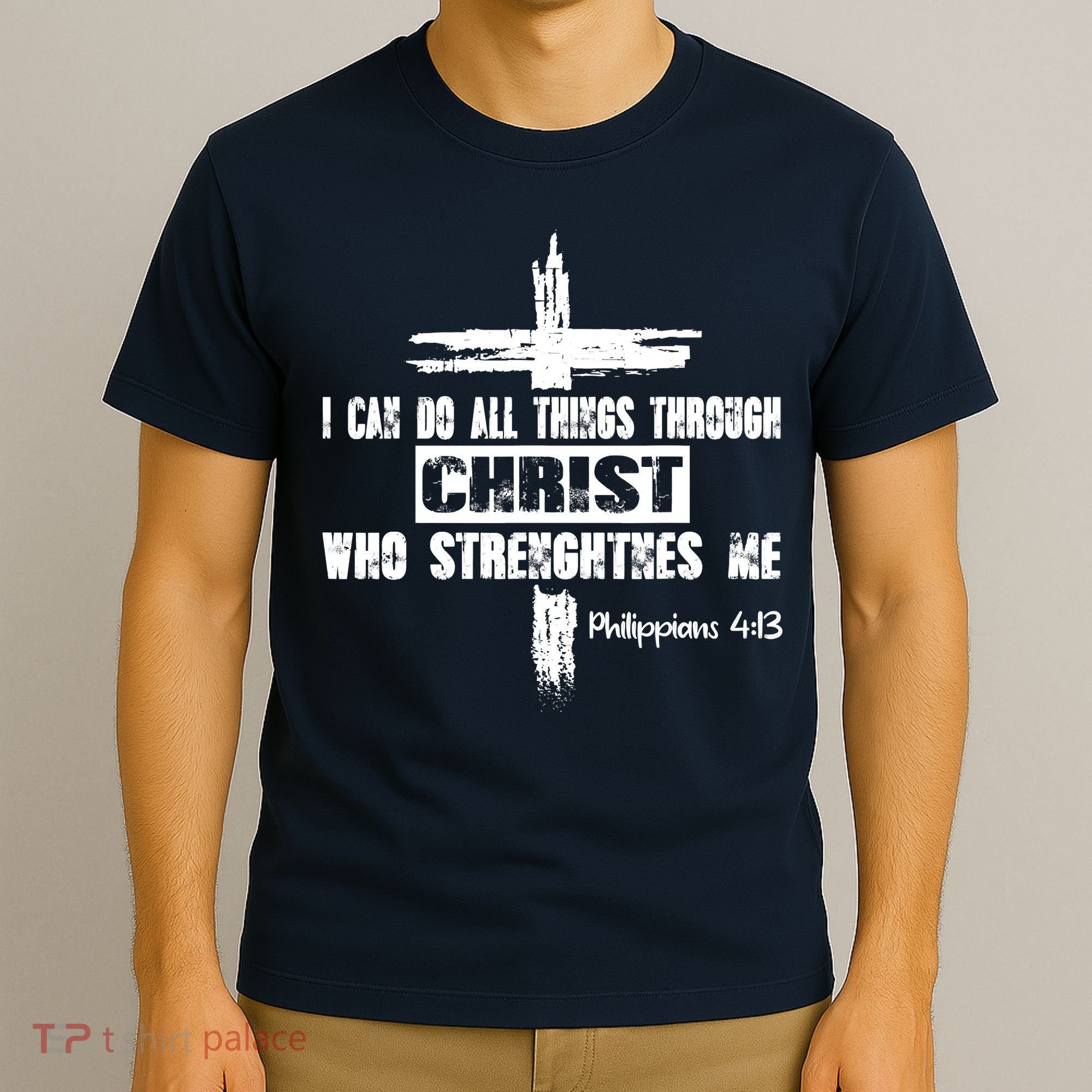 Christian I Can Do All Things Through Cross Jesus Religious T-Shirt