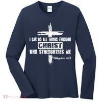 Christian I Can Do All Things Through Cross Jesus Religious Women's Long Sleeve Shirt thumb 0