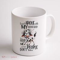 Cow I Can’T Argue With My Husband He’S Older Than Me Coffee Mug thumb 1