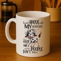 Cow I Can’T Argue With My Husband He’S Older Than Me Coffee Mug thumb 4