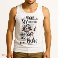 Cow I Can’T Argue With My Husband He’S Older Than Me Tank Top thumb 3