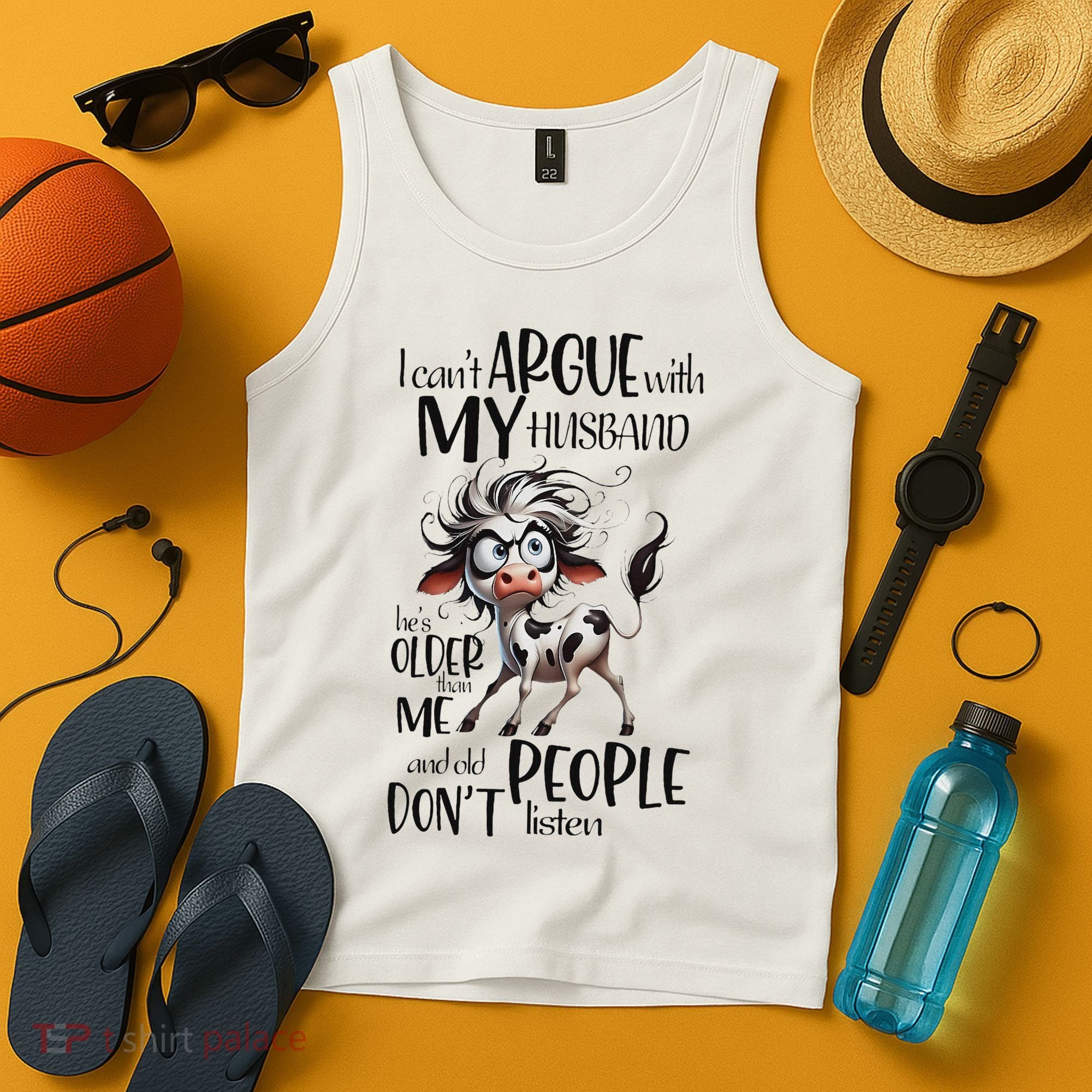 Cow I Can’T Argue With My Husband He’S Older Than Me Tank Top