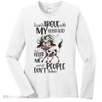 Cow I Can’T Argue With My Husband He’S Older Than Me Women's Long Sleeve Shirt thumb 0