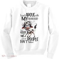 Cow I Can’T Argue With My Husband He’S Older Than Me Kids Sweatshirt thumb 0