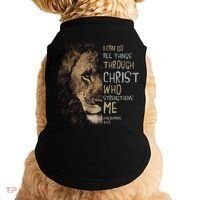Christian I Can Do All Things Through Christ Lion Faith Doggie Tank thumb 0