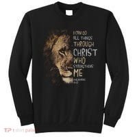 Christian I Can Do All Things Through Christ Lion Faith Sweatshirt thumb 0