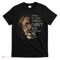 Christian I Can Do All Things Through Christ Lion Faith T-Shirt thumb 0