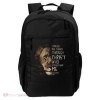 Christian I Can Do All Things Through Christ Lion Faith Backpack thumb 0