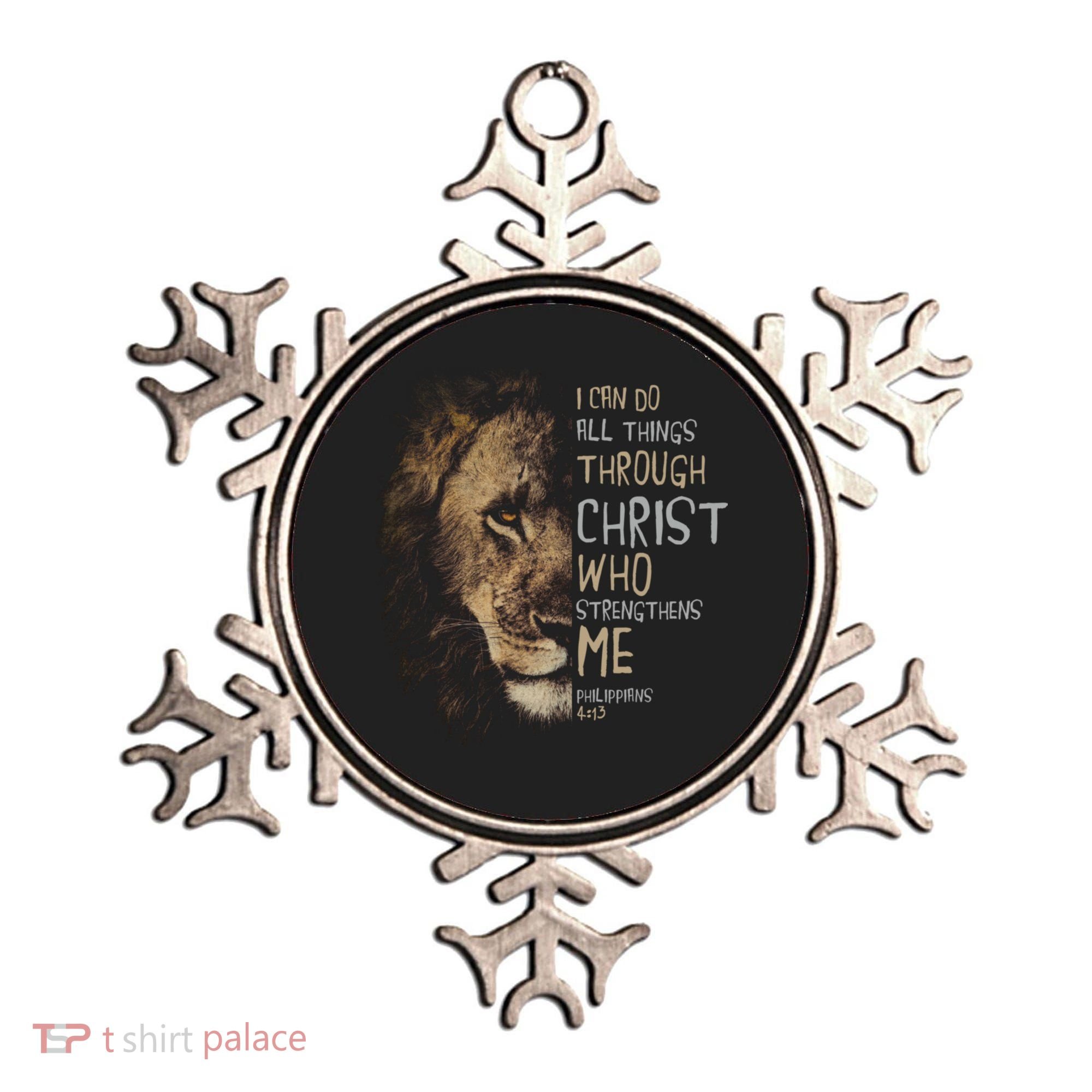 Christian I Can Do All Things Through Christ Lion Faith Ornament