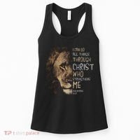 Christian I Can Do All Things Through Christ Lion Faith Women's Tank Top thumb 0