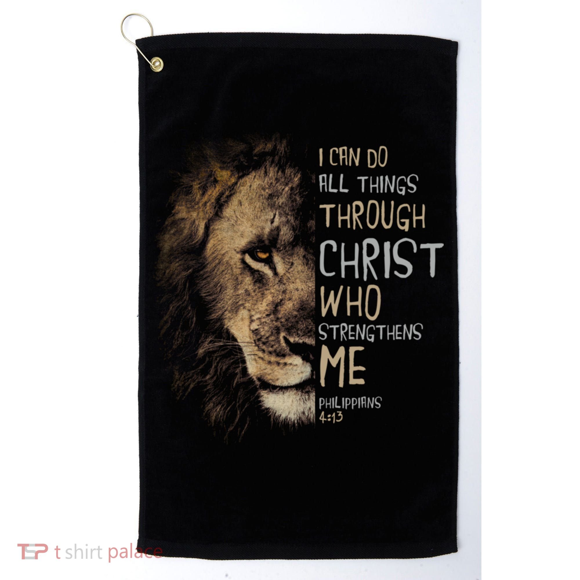 Christian I Can Do All Things Through Christ Lion Faith Golf Towel