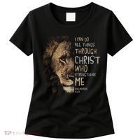 Christian I Can Do All Things Through Christ Lion Faith Women's T-Shirt thumb 0
