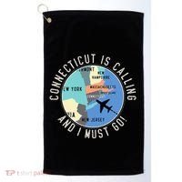 Connecticut Is Calling And I Must Go Connecticut State Golf Towel thumb 0