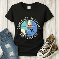 Connecticut Is Calling And I Must Go Connecticut State Women's T-Shirt thumb 3