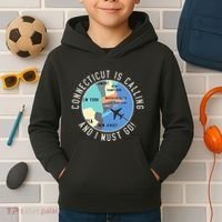 Connecticut Is Calling And I Must Go Connecticut State Kids Hoodie thumb 2