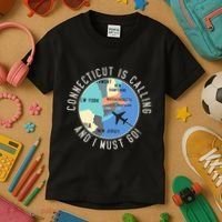 Connecticut Is Calling And I Must Go Connecticut State Kids T-Shirt thumb 3