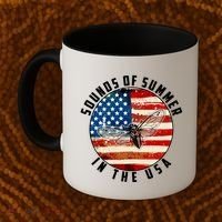 Cicadas Sounds Of Summer In The USA Flag Coffee Mug thumb 2