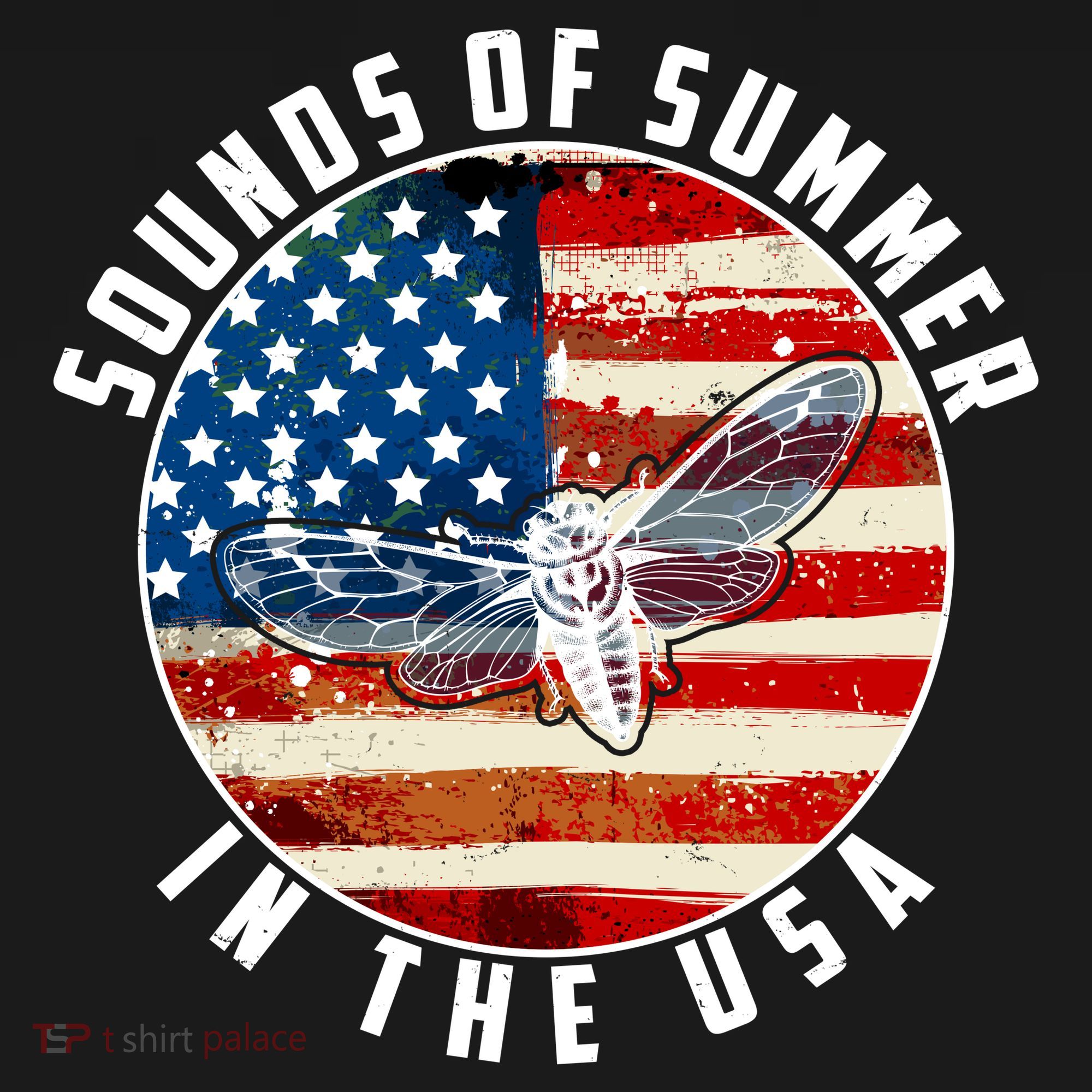 Cicadas Sounds Of Summer In The USA Flag Ornament