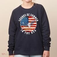 Cicadas Sounds Of Summer In The USA Flag Women's Sweatshirt thumb 0