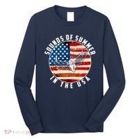 Cicadas Sounds Of Summer In The USA Flag Long Sleeve Shirt thumb 0
