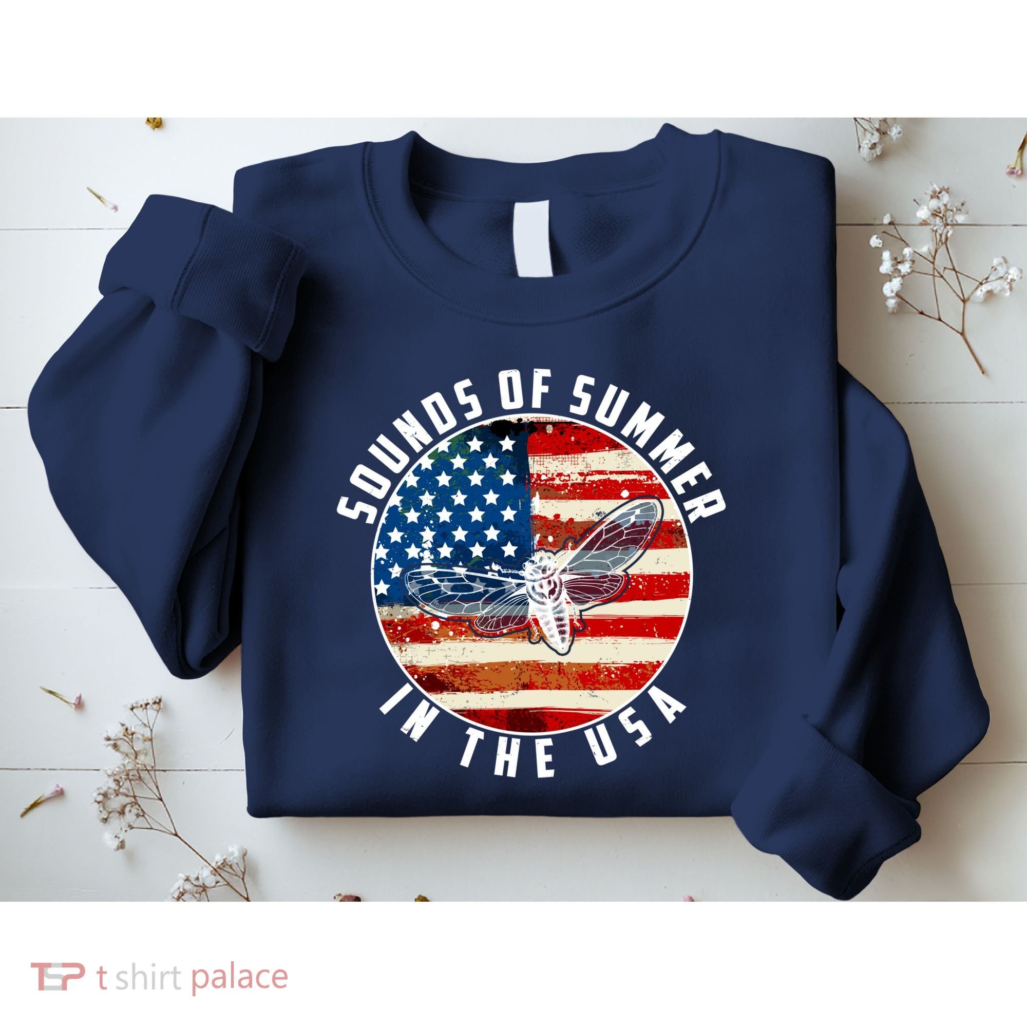 Cicadas Sounds Of Summer In The USA Flag Sweatshirt