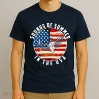 Cicadas Sounds Of Summer In The USA Flag T-Shirt thumb 3