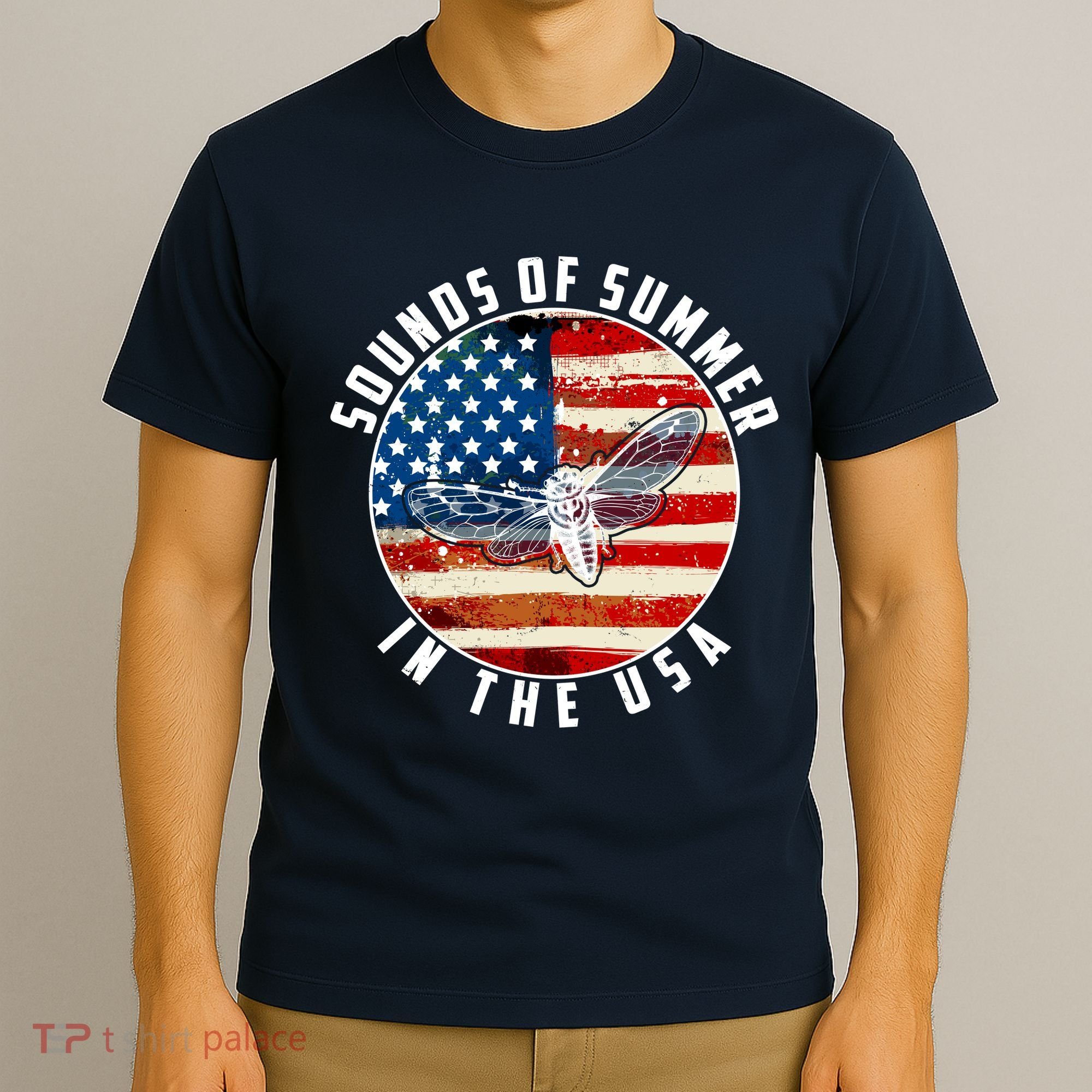 Cicadas Sounds Of Summer In The USA Flag T-Shirt