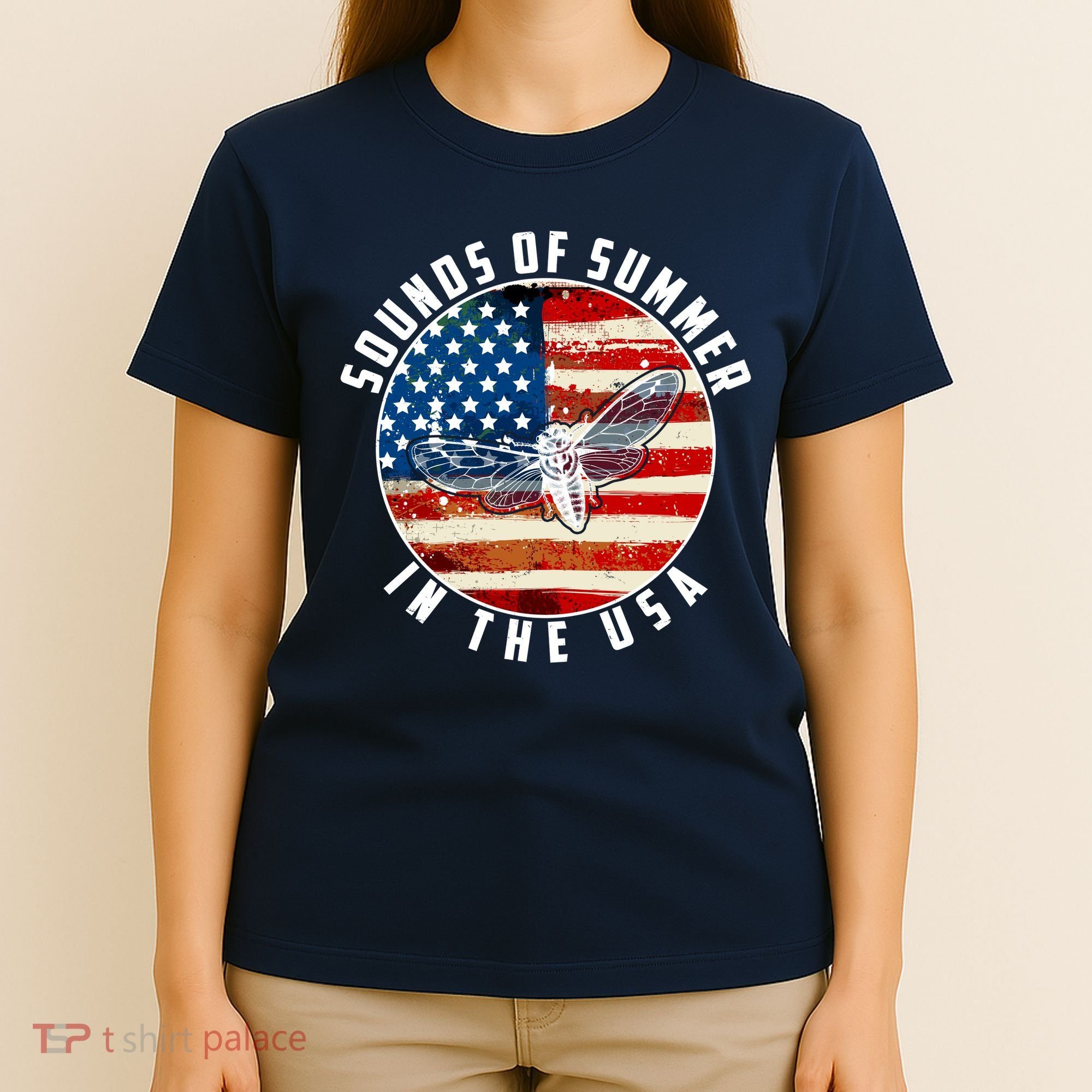 Cicadas Sounds Of Summer In The USA Flag T-Shirt