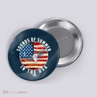Cicadas Sounds Of Summer In The USA Flag Button thumb 0