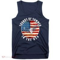Cicadas Sounds Of Summer In The USA Flag Tank Top thumb 0