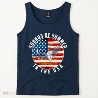 Cicadas Sounds Of Summer In The USA Flag Tank Top thumb 2