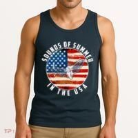 Cicadas Sounds Of Summer In The USA Flag Tank Top thumb 3
