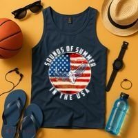 Cicadas Sounds Of Summer In The USA Flag Tank Top thumb 4