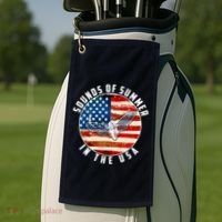 Cicadas Sounds Of Summer In The USA Flag Golf Towel thumb 2