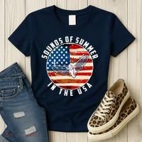 Cicadas Sounds Of Summer In The USA Flag Women's T-Shirt thumb 3