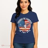 Cicadas Sounds Of Summer In The USA Flag Women's T-Shirt thumb 4