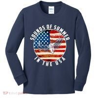 Cicadas Sounds Of Summer In The USA Flag Kids Long Sleeve Shirt thumb 0