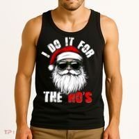 Christmas I Do It For The Hos Santa Claus Tank Top thumb 3
