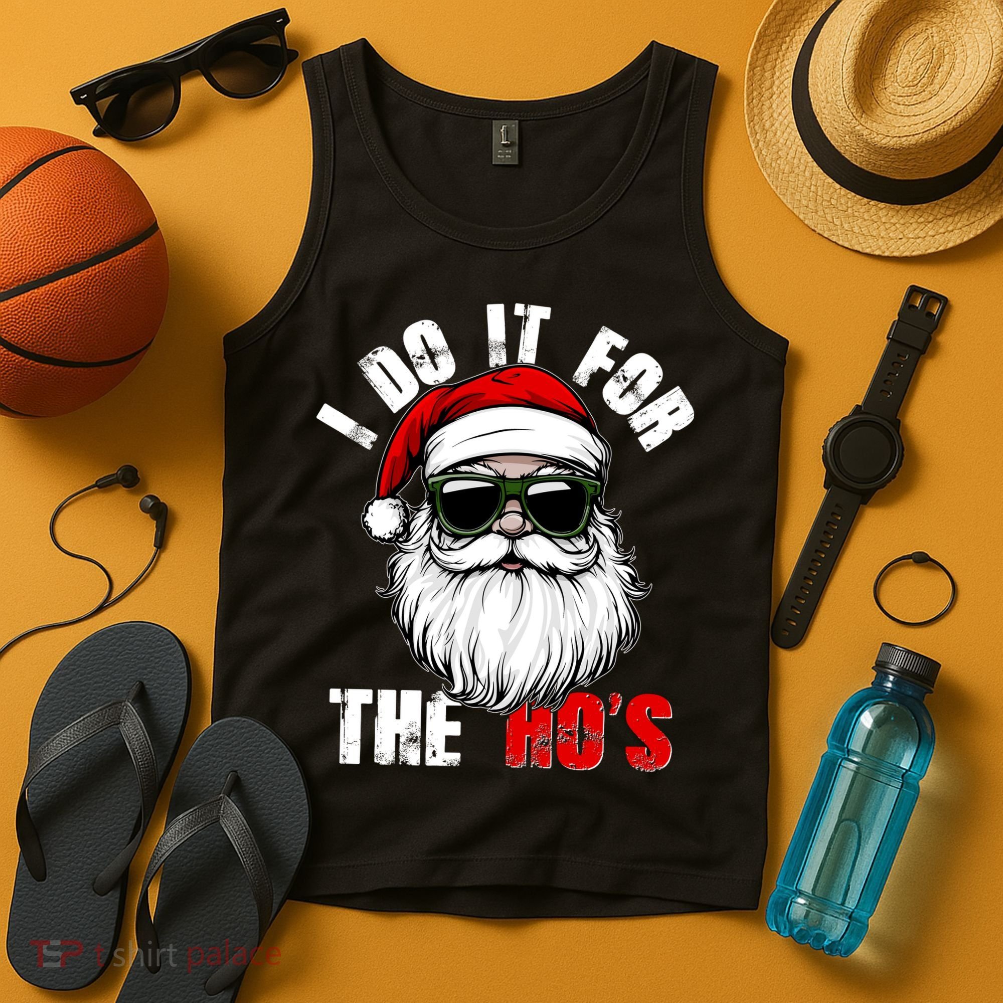 Christmas I Do It For The Hos Santa Claus Tank Top