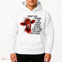 Cow I DidnT Lose My Mind The People Inside My Head Stole It Hoodie thumb 2
