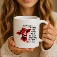 Cow I DidnT Lose My Mind The People Inside My Head Stole It Coffee Mug thumb 3